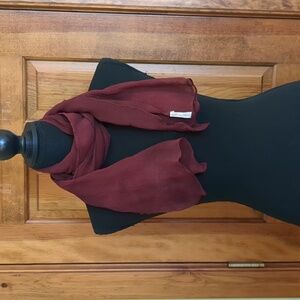 Alicia Mugetti Deep Burgundy Sheer Scarf